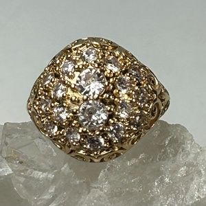 Gold over sterling CZ Dome ring